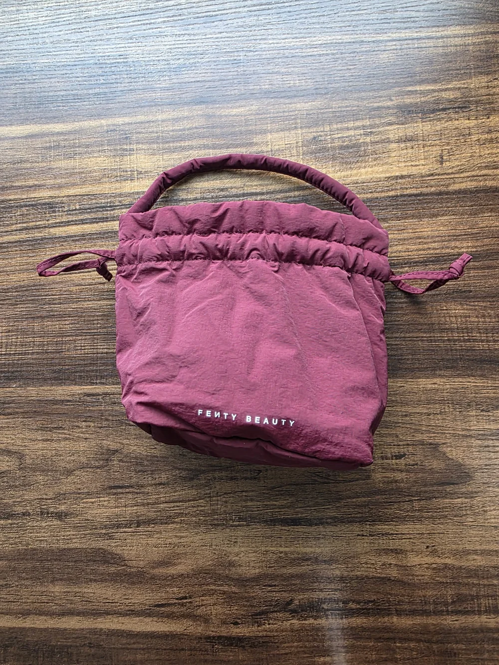 Fenty Beauty Makeup Drawstring Handbag — Burgundy